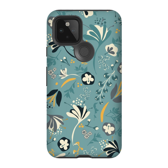 Pixel 5 StrongFit Beautiful BC Bloom in Blue and Yellow by Paula Ohreen