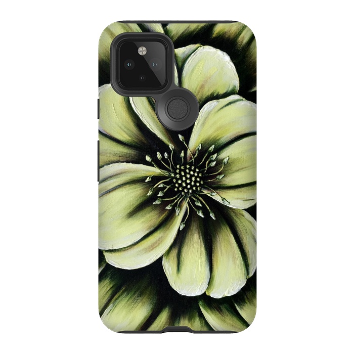 Pixel 5 StrongFit Green Flower by Denise Cassidy Wood