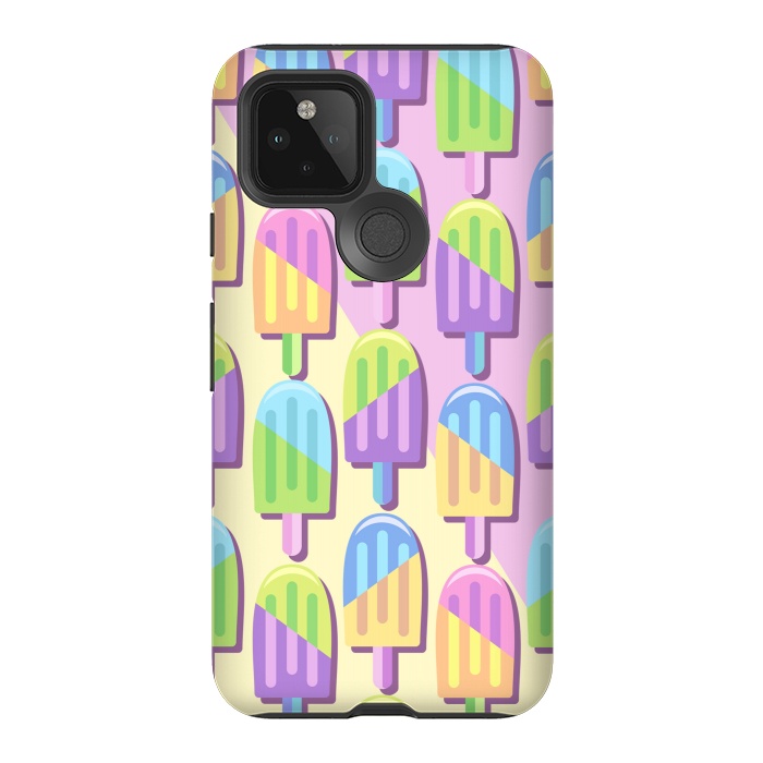 Pixel 5 StrongFit Ice Lollipops Popsicles Summer Punchy Pastels Colors by BluedarkArt