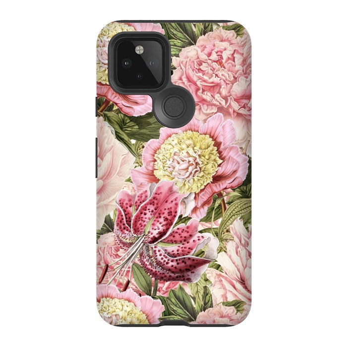 Pixel 5 StrongFit Vintage Peonies  by  Utart