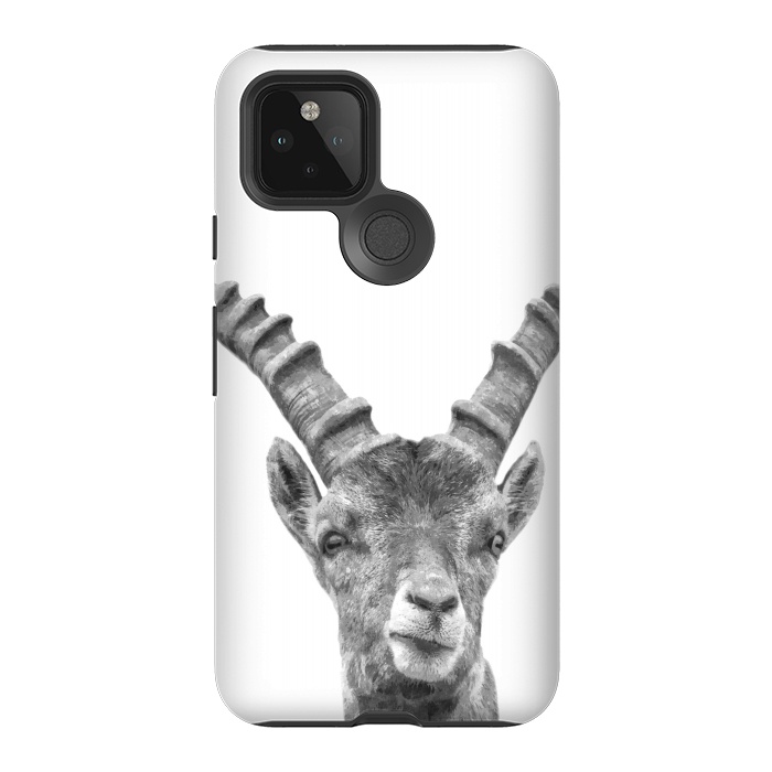 Pixel 5 StrongFit Black and White Capricorn by Alemi