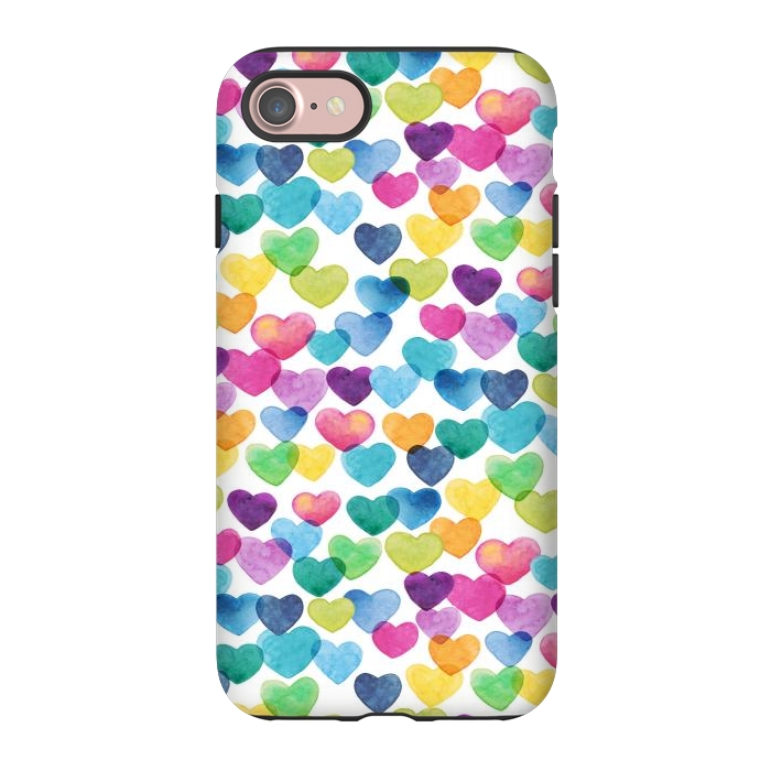 iPhone 7 StrongFit Scattered Love Hearts by gingerlique