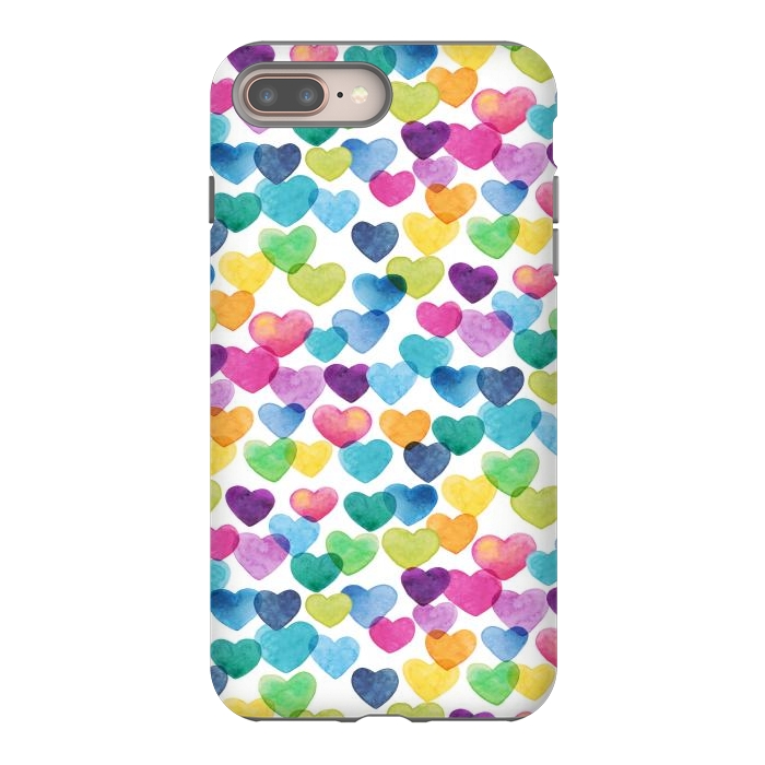iPhone 7 plus StrongFit Scattered Love Hearts by gingerlique