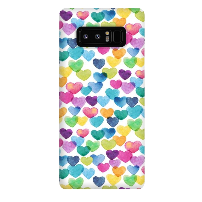 Galaxy Note 8 StrongFit Scattered Love Hearts by gingerlique