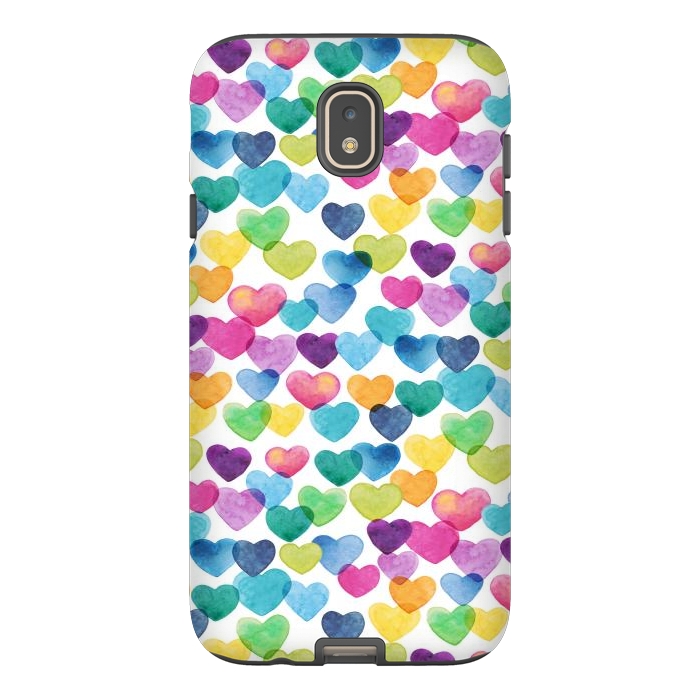 Galaxy J7 StrongFit Scattered Love Hearts by gingerlique