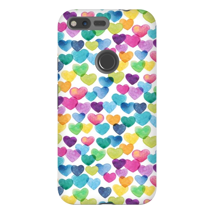 Pixel XL StrongFit Scattered Love Hearts by gingerlique