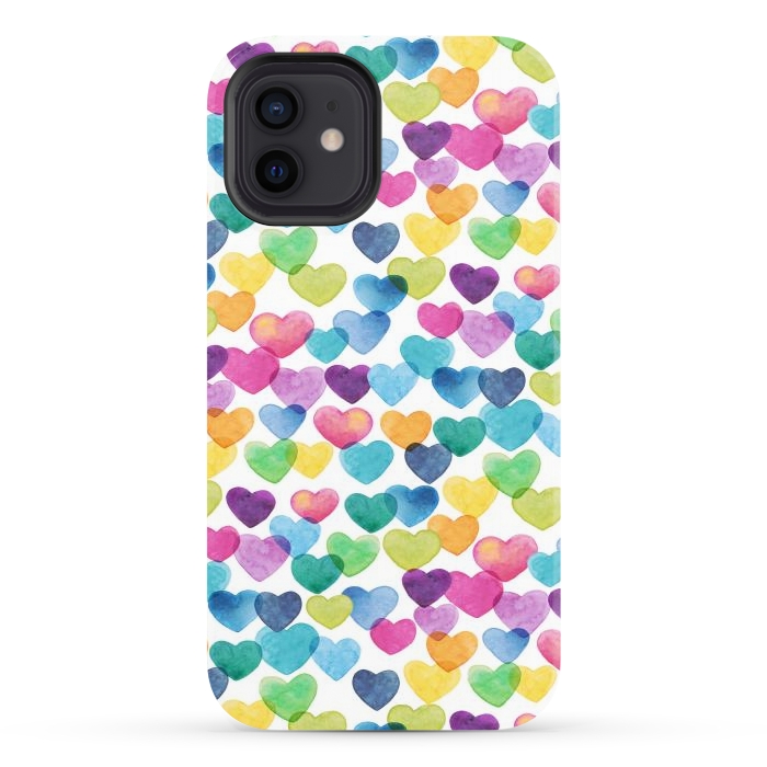 iPhone 12 StrongFit Scattered Love Hearts by gingerlique