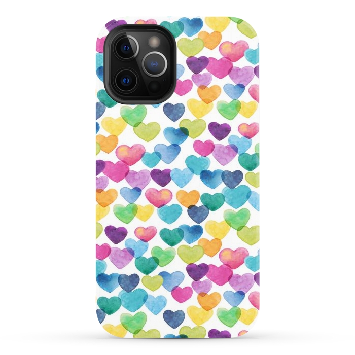 iPhone 12 Pro StrongFit Scattered Love Hearts by gingerlique
