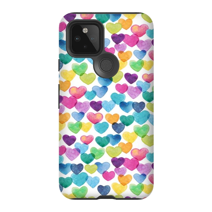 Pixel 5 StrongFit Scattered Love Hearts by gingerlique