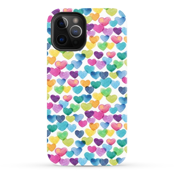 iPhone 12 Pro Max StrongFit Scattered Love Hearts by gingerlique