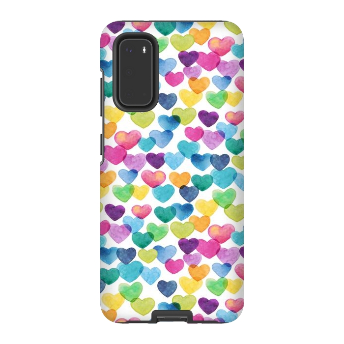 Galaxy S20 StrongFit Scattered Love Hearts by gingerlique