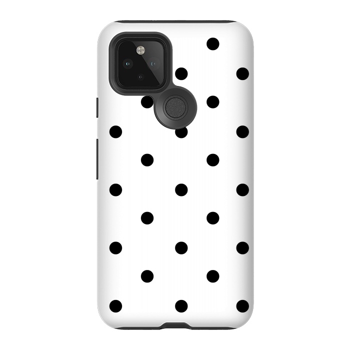 Pixel 5 StrongFit Simply black polka dots on white  by DaDo ART