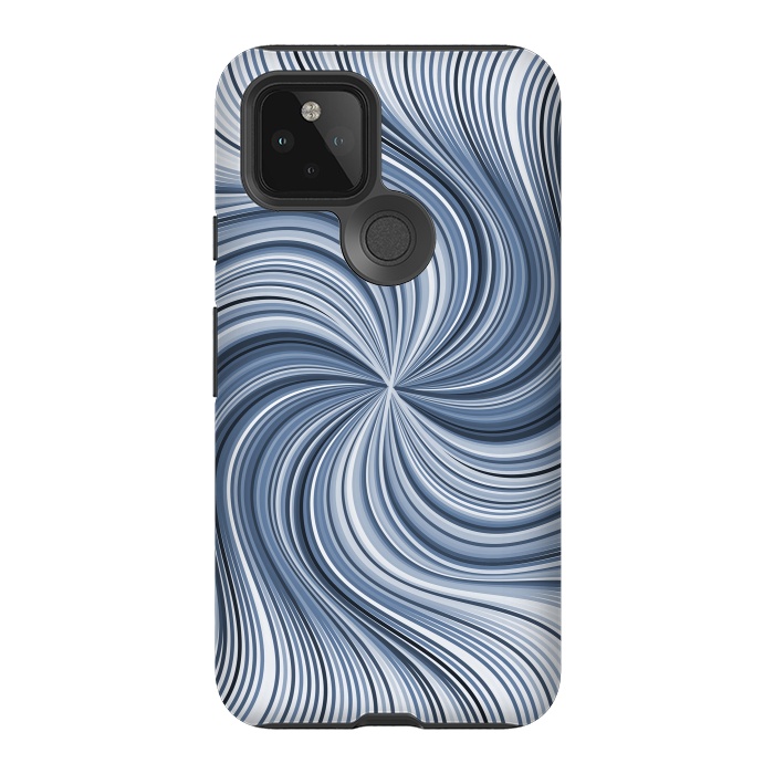 Pixel 5 StrongFit Abstract Wavy Lines In Shades Of Blue by Andrea Haase