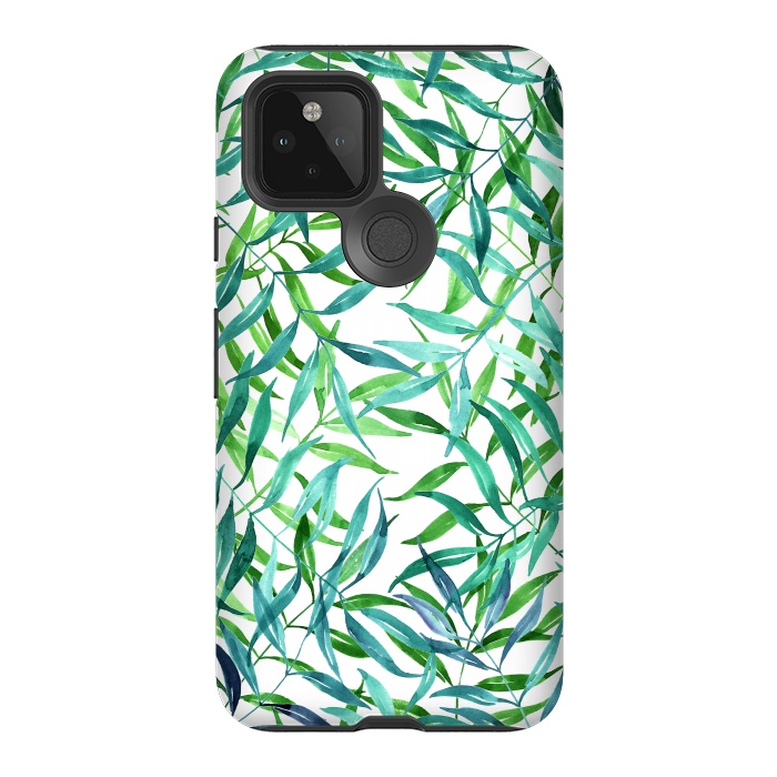 Pixel 5 StrongFit Green Palm Leaf Print by Becky Starsmore