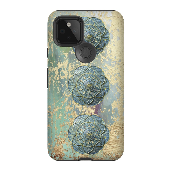 Pixel 5 StrongFit Precious Embellishment On Gold And Teal by Andrea Haase