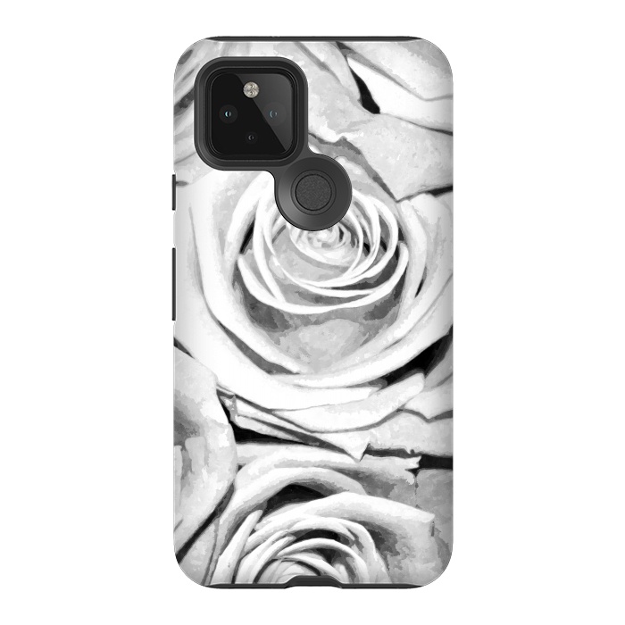Pixel 5 StrongFit Black and White Roses by Alemi
