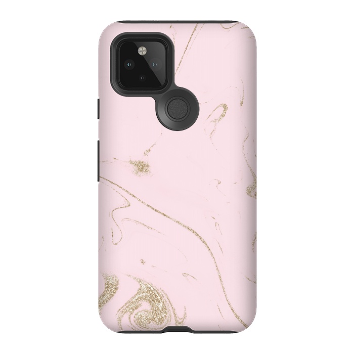 Pixel 5 StrongFit Luxe gold and blush marble image by InovArts