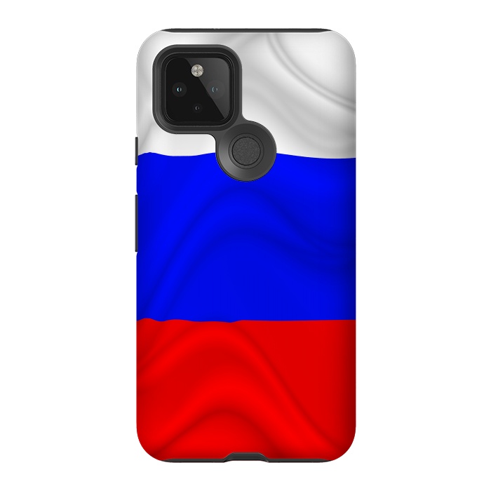 Pixel 5 StrongFit Russia Waving Flag Digital Silk Satin Fabric by BluedarkArt