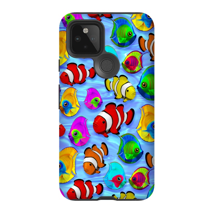 Pixel 5 StrongFit Tropical Colorful Fish Pattern by BluedarkArt