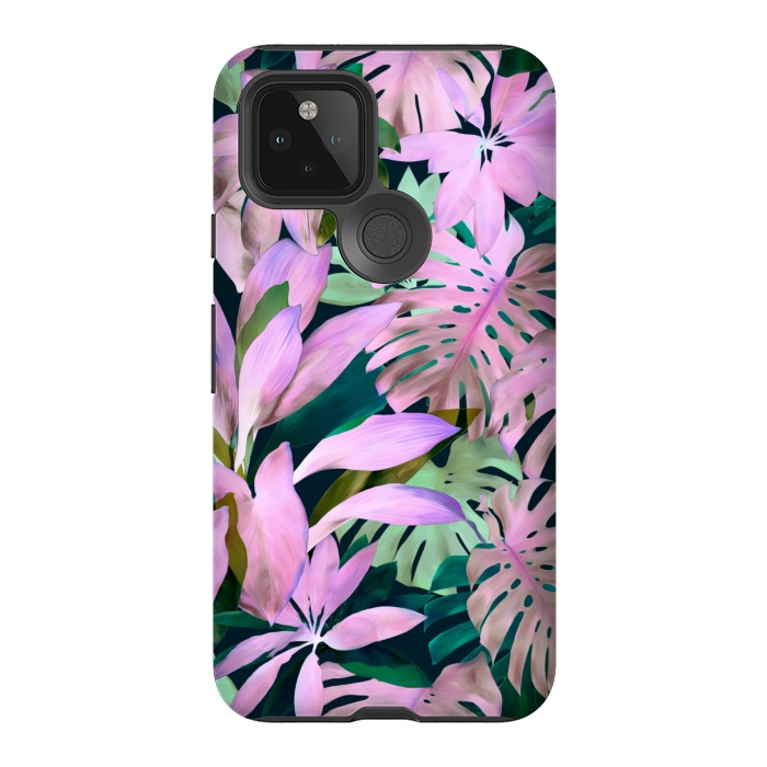 Pixel 5 StrongFit Tropical Night Magenta Jungle by Micklyn Le Feuvre