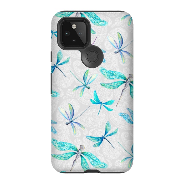 Pixel 5 StrongFit Dragonflies on Paisley by gingerlique