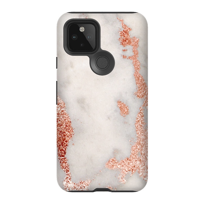 Pixel 5 StrongFit Gold Rose Marble by Alemi