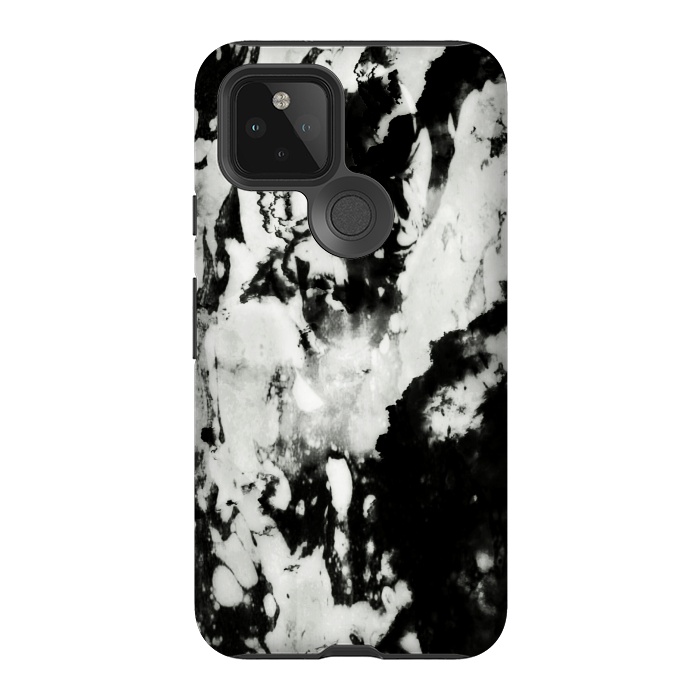 Pixel 5 StrongFit White black marble by Jms