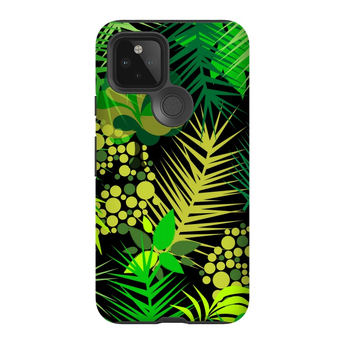 Pixel 5 StrongFit green tropical pattern by MALLIKA