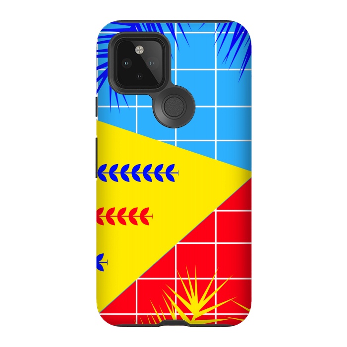 Pixel 5 StrongFit YELLOW TROPICAL PATTERN by MALLIKA