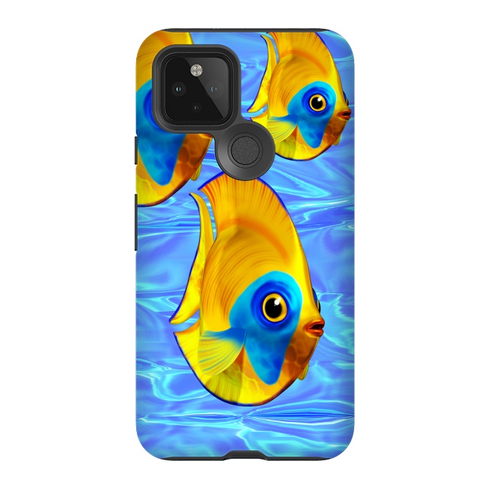 Pixel 5 StrongFit Fish 3D Cute Tropical Cutie on Clear Blue Ocean Water  by BluedarkArt