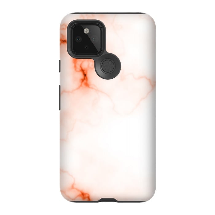 Pixel 5 StrongFit Orange Marble by Creativeaxle