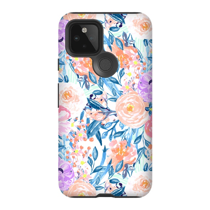Pixel 5 StrongFit Modern watercolor garden floral paint by InovArts