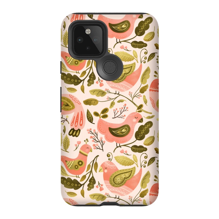 Pixel 5 StrongFit Peachy Keen Birds by Noonday Design