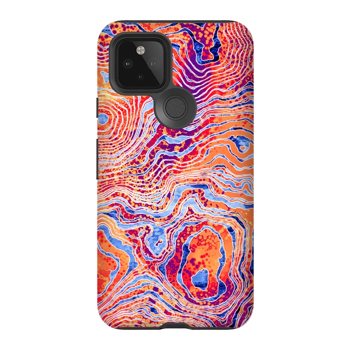 Pixel 5 StrongFit  Abstract Colorful Marble I by Art Design Works