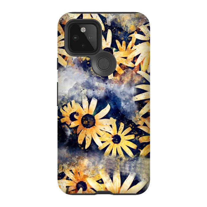 Pixel 5 StrongFit Yellow Floral by Creativeaxle