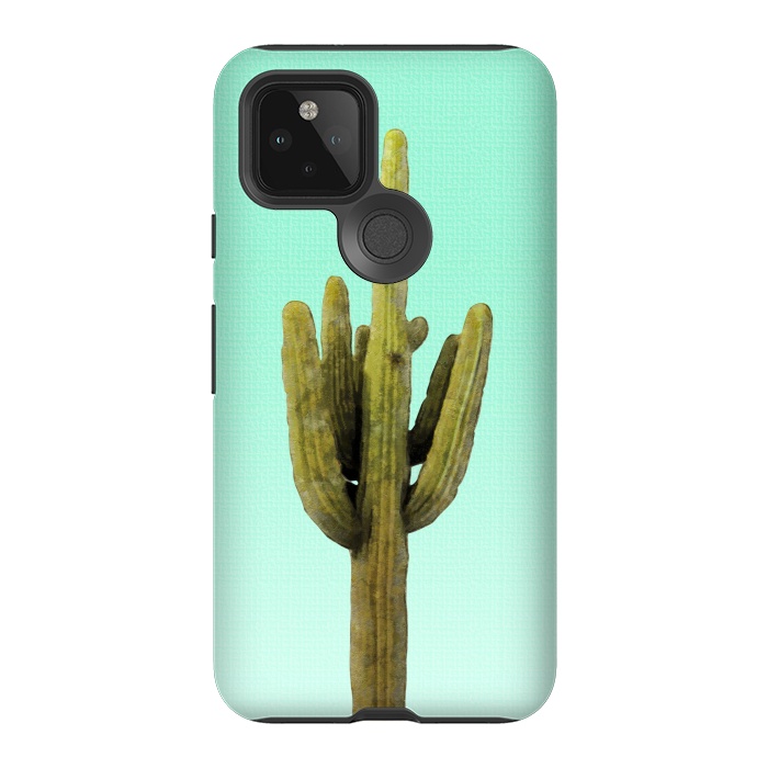Pixel 5 StrongFit  Cactus on Cyan Wall by amini54