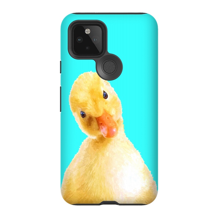 Pixel 5 StrongFit Duckling Turquoise Background by Alemi