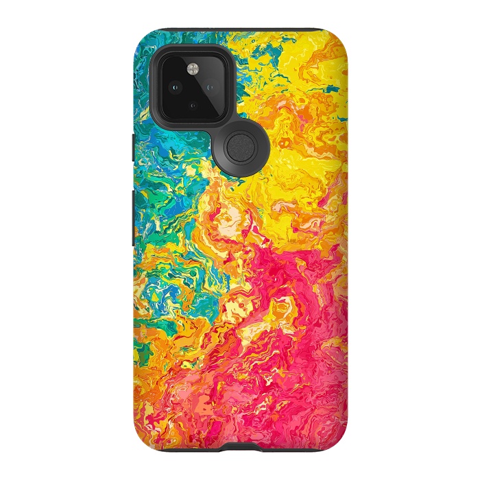 Pixel 5 StrongFit Rainbow Abstract Painting I by Art Design Works