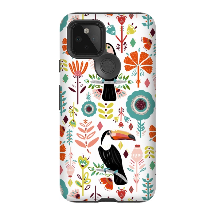 Pixel 5 StrongFit Colorful Toucans  by Tigatiga
