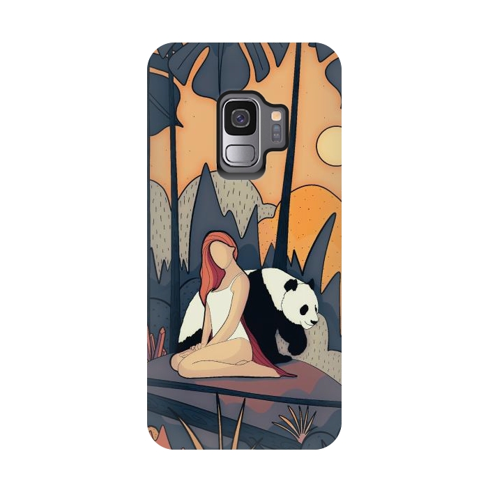 Galaxy S9 StrongFit The panda and the girl by Steve Wade (Swade)