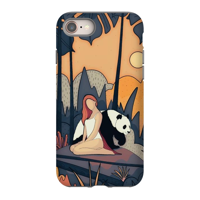 iPhone 8 StrongFit The panda and the girl by Steve Wade (Swade)