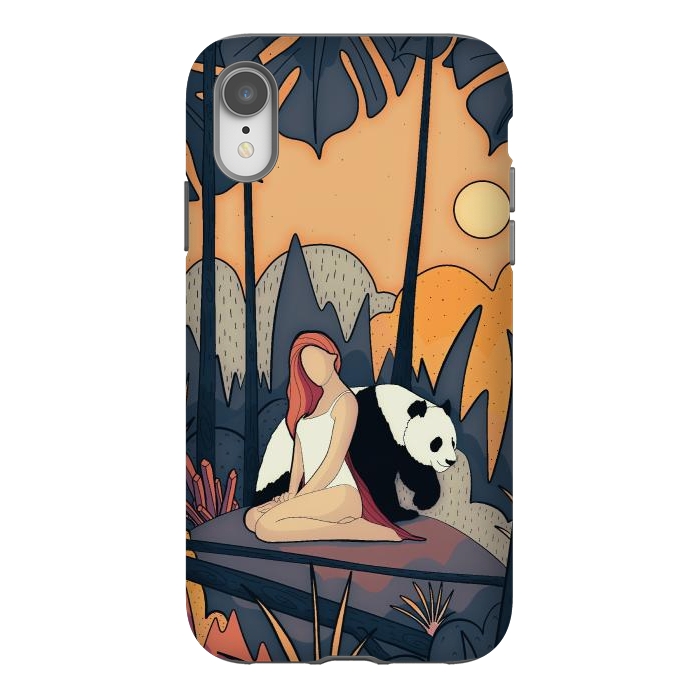 iPhone Xr StrongFit The panda and the girl by Steve Wade (Swade)
