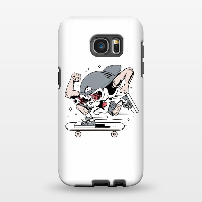 Galaxy S7 EDGE StrongFit Skull Skateboarding 1 by Afif Quilimo