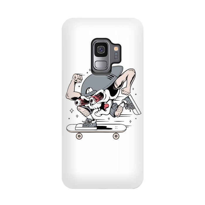 Galaxy S9 StrongFit Skull Skateboarding 1 by Afif Quilimo