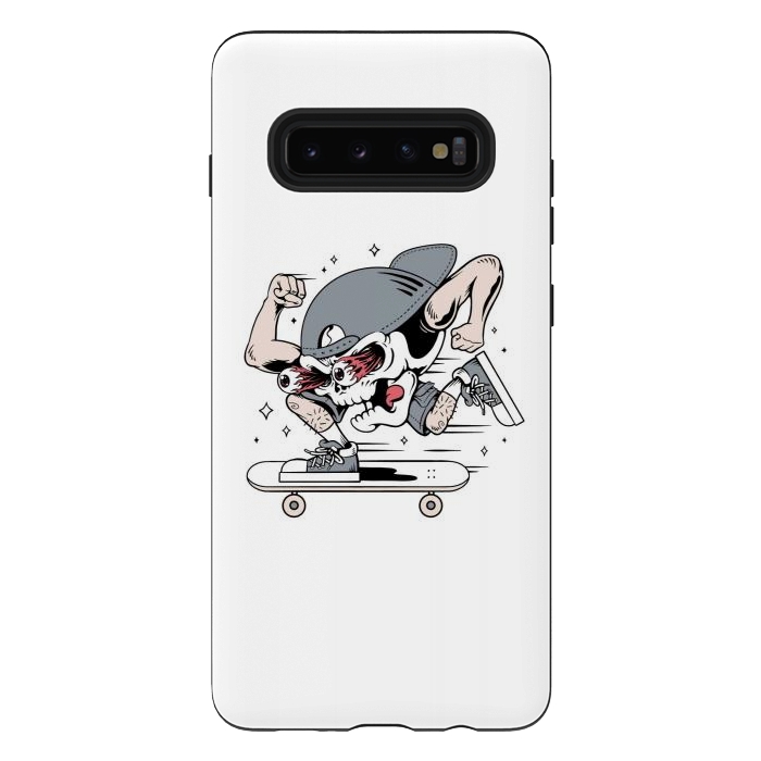 Galaxy S10 plus StrongFit Skull Skateboarding 1 by Afif Quilimo