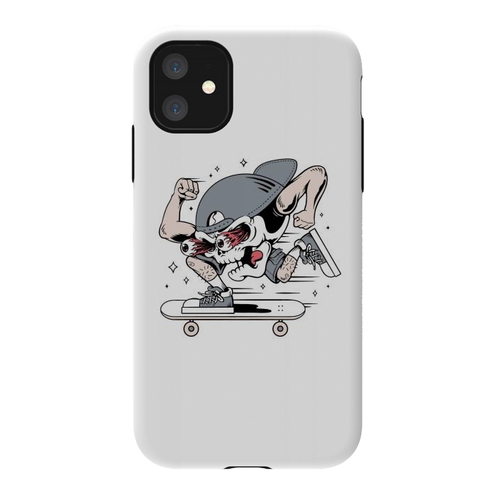 iPhone 11 StrongFit Skull Skateboarding 1 by Afif Quilimo