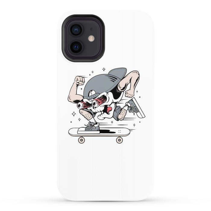 iPhone 12 StrongFit Skull Skateboarding 1 by Afif Quilimo
