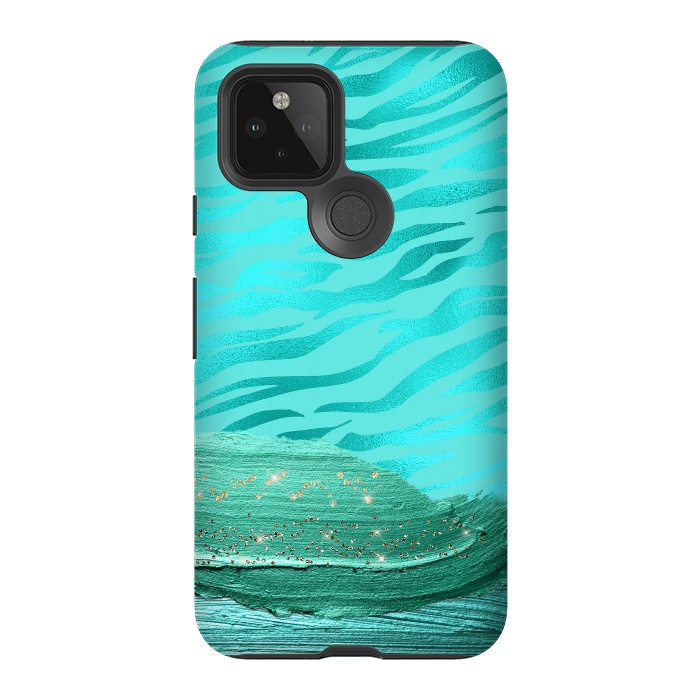 Pixel 5 StrongFit Turquoise Tiger skin with thick paint strokes by  Utart