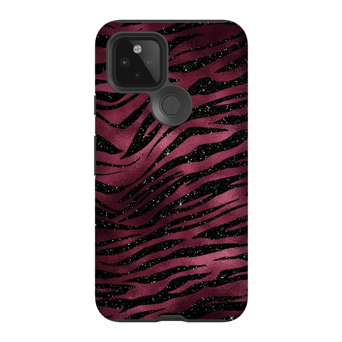 Pixel 5 StrongFit Bordeaux and black Tiger Skin by  Utart