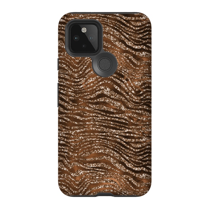 Pixel 5 StrongFit Jungle Journey - Copper Safari Tiger Skin Pattern 1 by  Utart